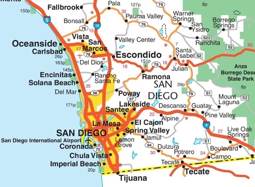 Greater San Diego Map