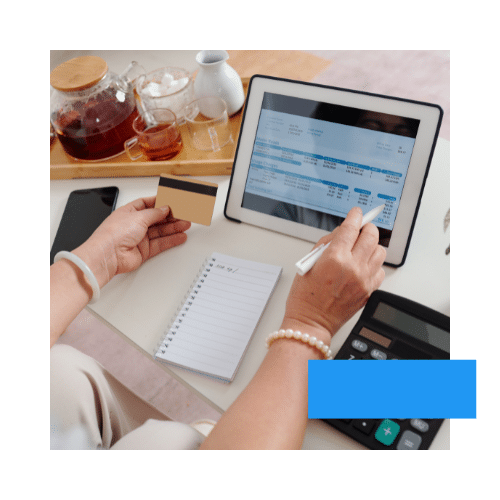 A woman utilizing modern technology to make property payment as part of the property management service offer