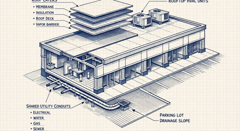 Investor reviewing strip mall lease documents