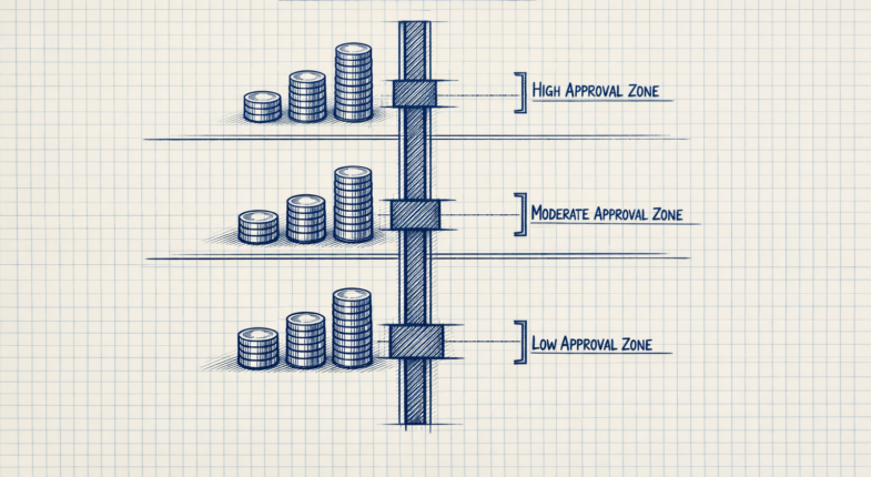 Property manager reviewing financial approval documents