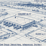 San Diego industrial warehouse exterior with loading docks