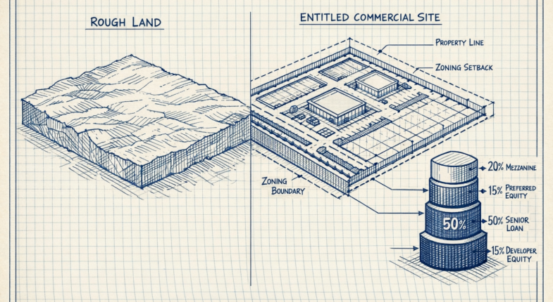 Lender reviewing entitled commercial land documents